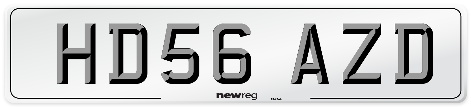 HD56 AZD Number Plate from New Reg